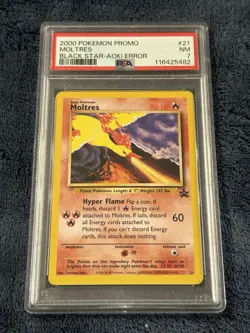 PSA 7 Moltres #21 Aoki Error Pokemon 2000 Black Star Promo Set Near Mint - Image 1
