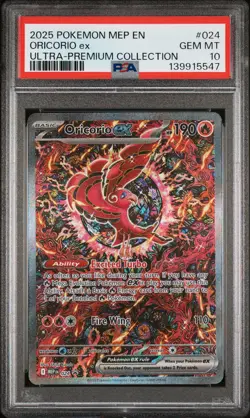 2025 POKEMON MEP EN-ME BLACK STAR PROMO #024 ORICORIO EX PSA 10 - Image 1