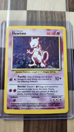 Mewtwo 10/102 Pokemon TCG 1999 Base Set Holo Unlimited Rare - Image 1