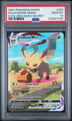 2021 POKEMON SWORD & SHIELD EVOLVING SKIES SECRET FULL ART/LEAFEON VMAX PSA 10 - Image 1