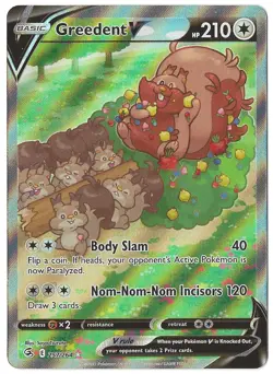 Greedent V (Alternate Full Art) 257/264 Swsh08: Fusion Strike Holo Pokemon - Image 1
