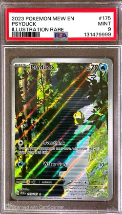 Pokemon 151 Psyduck Full Art 175/165 Illustration Rare PSA 9 Mint English - Image 1