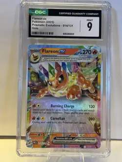 CGC MINT 9 Flareon Ex Prismatic Evolutions 014/131 Pokemon 2025 - Image 1