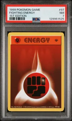 1999 Pokemon Base Basic 1st Edition Fighting Energy 97 PSA 7 NEAR MINT - Image 1