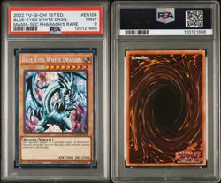 PSA 9 Blue-Eyes White Dragon (Secret Pharaoh's Rare) MAMA-EN104 Yugioh - Image 1