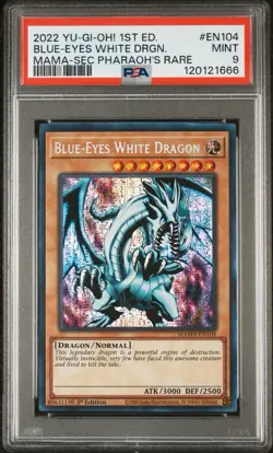 PSA 9 Blue-Eyes White Dragon (Secret Pharaoh's Rare) MAMA-EN104 Yugioh - Image 2