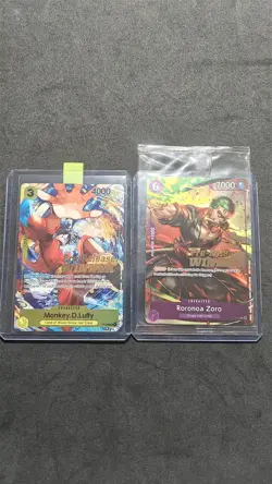 Lotto Due Carte One Piece TCG Luffy 036 E Zoro 045 Pre Release Winner - Image 1
