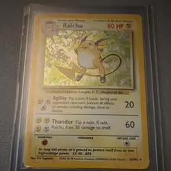 Pokemon TCG Raichu Base Set Holo Rare 14/102 1999-2000 Wizards Card - Image 1