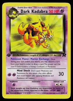 Pokemon Card - Dark Kadabra Team Rocket 39/82 Uncommon 1st Edition - Image 1