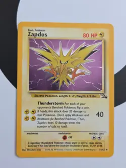 Zapdos 15/62 Fossil Holo Rare Vintage Wotc Card Pokemon Basic Electric Type - Image 1