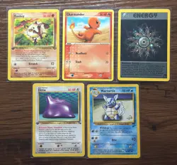 Vintage Pokemon Card Lot | WOTC + EX Team Rocket | Rainbow Energy/Wartortle (25) - Image 1