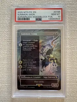 Summon: Ixion (Borderless) (Foil) R0195 Commander: FINAL FANTASY FIC MTG PSA 10 - Image 1
