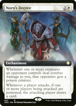 Norn's Decree (Extended Art) [Phyrexia: All Will Be One Commander] Magic MTG - Image 1