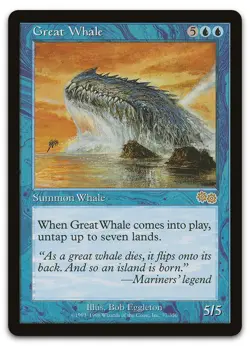 Great Whale #77 (LP) Urza's Saga USG Magic MTG - Image 1