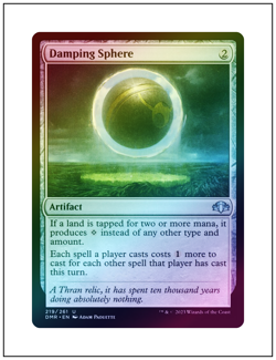 1x Damping Sphere, Foil, Dominaria Remastered, Magic the Gathering MTG NM - Image 1