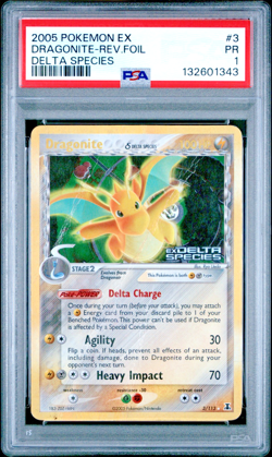 PSA 1 2005 Pokemon EX Delta Species Dragonite Reverse Holo Foil Rare 3/113 - Image 1