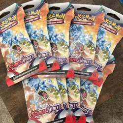 Pokemon Tcg 9 Sleeved Scarlet And Violet Booster Packs All Gyarados Art - Image 1