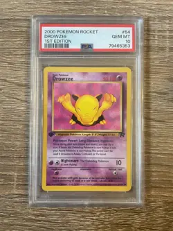 2000 Pokemon Team Rocket Drowzee 1st Edition #54 PSA 10 - Image 1