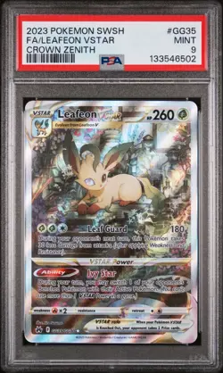 Leafeon Vstar GG35/GG70 Sword Shield Crown Zenith Pokemon PSA 9 - Image 1