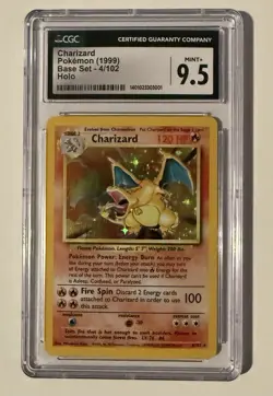 1999 Pokemon Base Set Charizard Holo #4/102 -- Graded CGC 9.5 Mint+ - Image 1