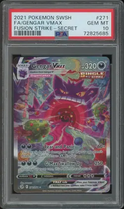Pokemon Fusion Strike Gengar VMAX 271/264 PSA 10 GEM MINT - Image 1