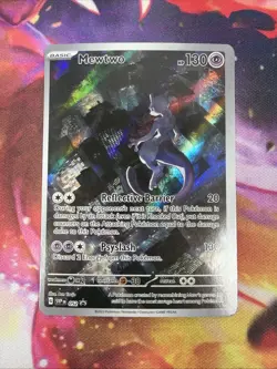 Mewtwo Pokemon SVP Black Star Promo Illustration Rare IR Holo #052 LP - Image 1