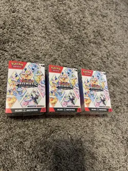 Pokemon TCG Scarlet Violet Prismatic Evolutions Booster Bundle 3X Sealed - Image 1