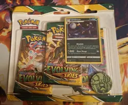 NEW Pokemon Evolving Skies 3pack Blister Umbreon Promo SWORD AND SHIELD - Image 1