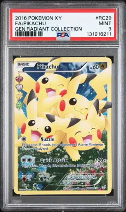 2016 POKEMON XY GENERATIONS RADIANT COLL #RC29 FULL ART/PIKACHU PSA 9 - Image 1