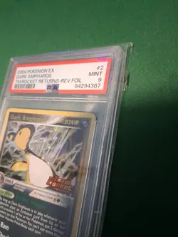 2004 POKEMON EX TEAM ROCKET RETURNS #2/109 DARK AMPHAROS HOLO PSA 9 - Image 2