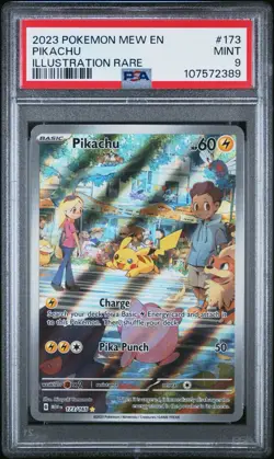 2023 POKEMON MEW EN-151 #173 PIKACHU ILLUSTRATION RARE PSA 9 - Image 1