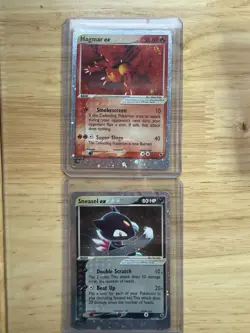 2 Lot Pokemon TCG Sneasel ex & Magmar ex Ruby and Sapphire 2003 HP - Image 1