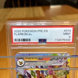 2025 POKEMON “PRE EN” FLAREON EX #014 PSA 9 MINT - Image 4