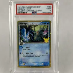 Pokemon TCG 2021 Mimikyu Celebrations #SWSH136 PSA 9 - Image 1