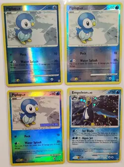 Piplup & Empoleon Holo and RH Lot of 4 Diamond & Pearl 93/130 4/130 Pokemon TCG - Image 1