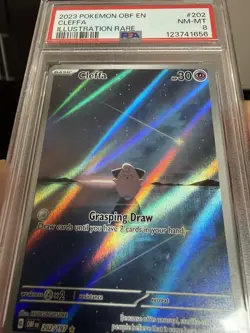 2023 Pokemon Obsidian Flames OBF En Cleffa Illustration Rare #202 PSA 8 NM-MT - Image 2
