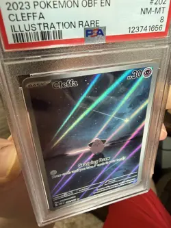 2023 Pokemon Obsidian Flames OBF En Cleffa Illustration Rare #202 PSA 8 NM-MT - Image 3