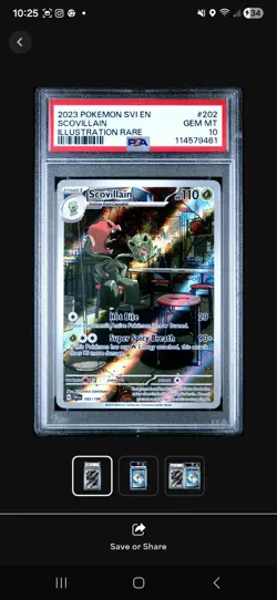 2023 POKEMON SVI EN-SCARLET & VIOLET ILLUSTRATION RARE #202 SCOVILLAIN PSA 10 - Image 1