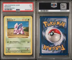 1999 POKEMON GAME 55 NIDORAN SHADOWLESS PSA 5 - Image 3