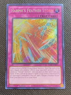 YuGiOh! - Harpie's Feather Storm RA01-EN073 Secret Rare 1st Edition Near Mint - Image 1