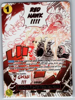 Gum-Gum Fire-Fist Pistol Red Hawk (Alt Art) OP11-114 English One Piece Card - NM - Image 1