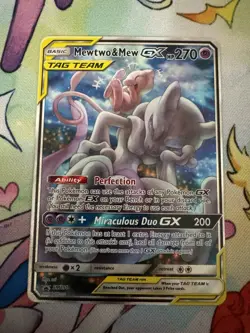 Pokemon TCG Mewtwo & Mew GX SM191 Tag Team Black Star Promo Sun & Moon - Image 1