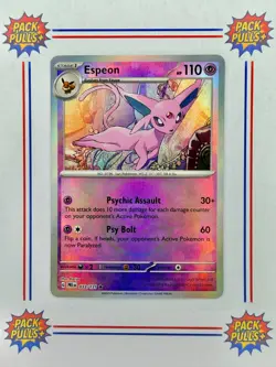 Espeon Poke Ball Reverse Holo Pattern Pokemon TCG Prismatic Evolutions 033/131 - Image 1