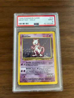 1999 Pokemon Base Set Mewtwo Holo #10 PSA 9 MINT - Image 1