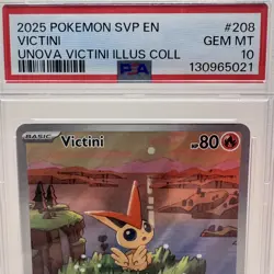 2025 Pokemon SVP EN-SV Black Star Promo - Victini #208 Unova Collection - PSA 10 - Image 2