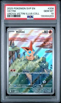 2025 Pokemon SVP EN-SV Black Star Promo - Victini #208 Unova Collection - PSA 10 - Image 3