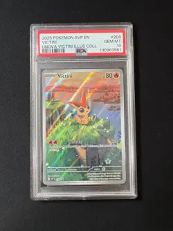 2025 Pokemon Unova Victini Black Star Promo #208 PSA 10 - Image 1