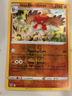 Hisuian Decidueye 082/189 SWSH Astral Radiance Pokemon Reverse Holo Foil Nice! - Image 1