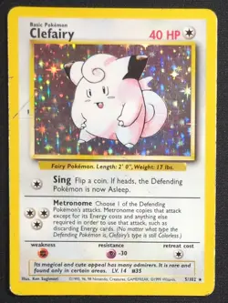 Clefairy 5/102 Holo Base Set Pokemon Card - Image 1