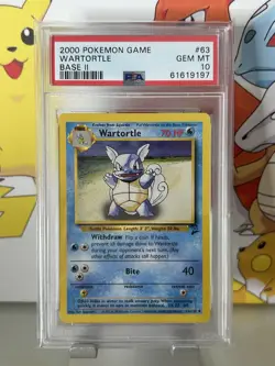 🔹PSA 10 GEM MINT🔹Wartortle 63/130🔸2000 Base Set 2 WOC Pokemon TCG English - Image 1